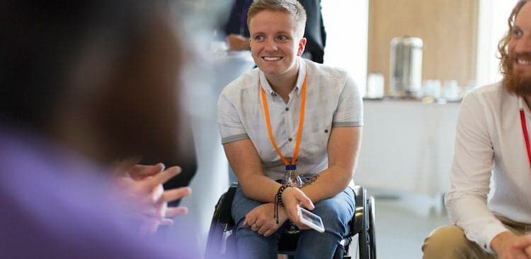 person at a networking event