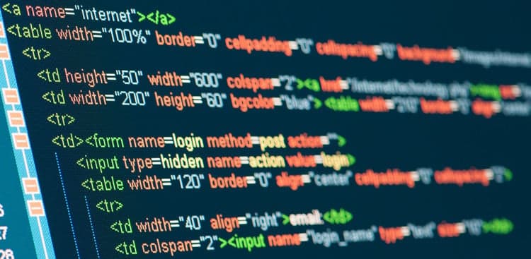 code on a screen