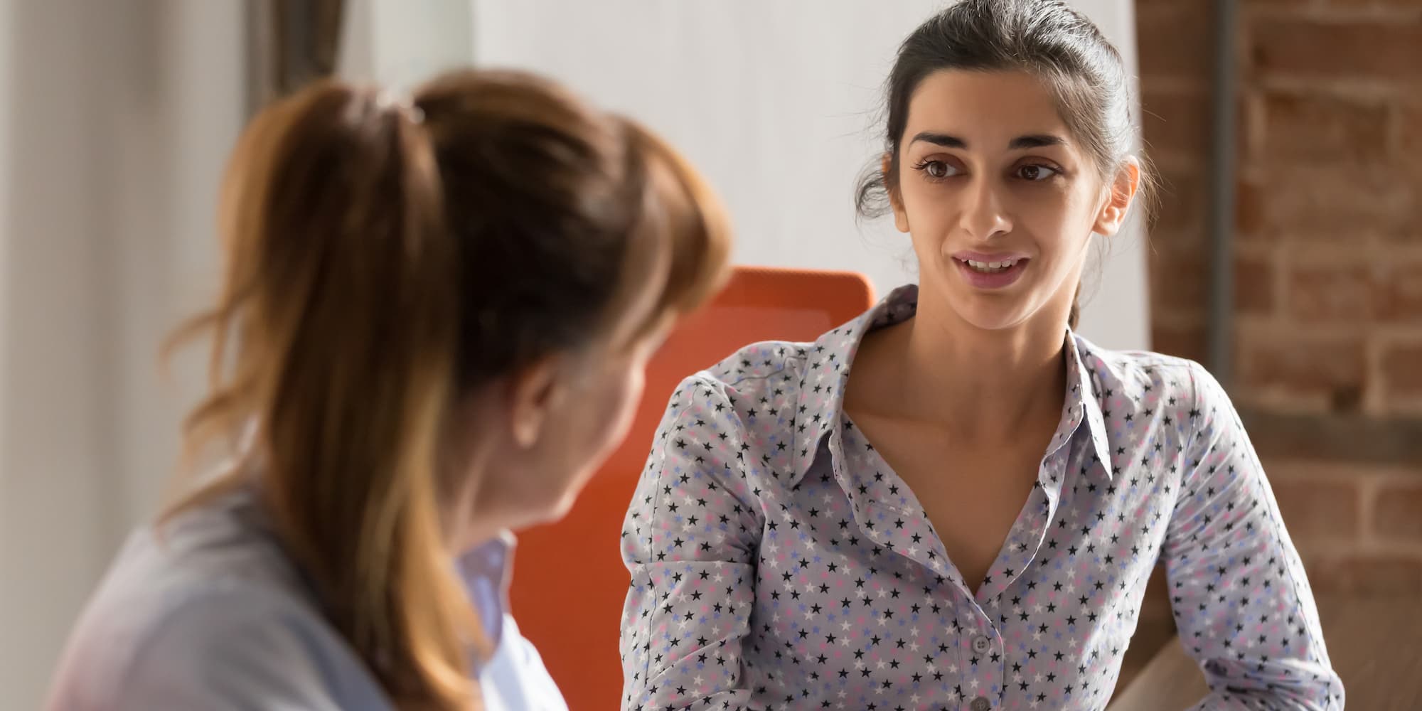 two people talking in a job interview