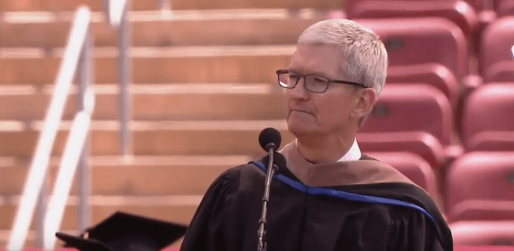 Tim Cook speaking to the class of 2019 at Stanford University