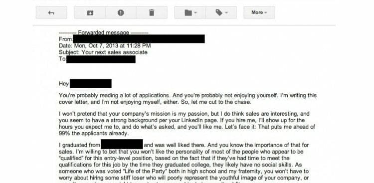 The Worst Cover Letter Ever Written (Literally)