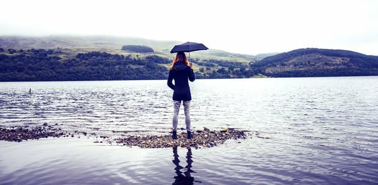 person at lake