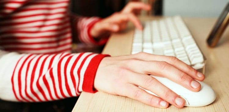 person clicking mouse