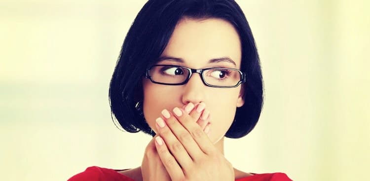 person covering mouth