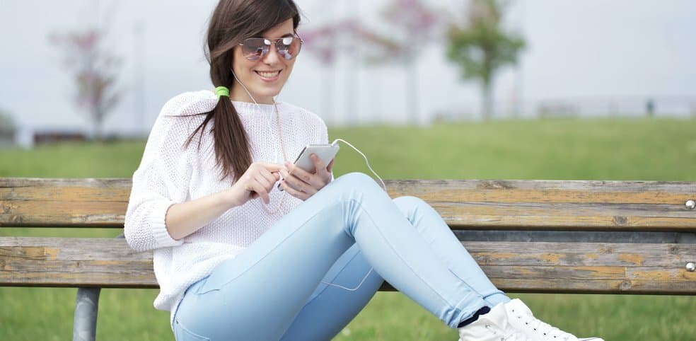 person listening to music