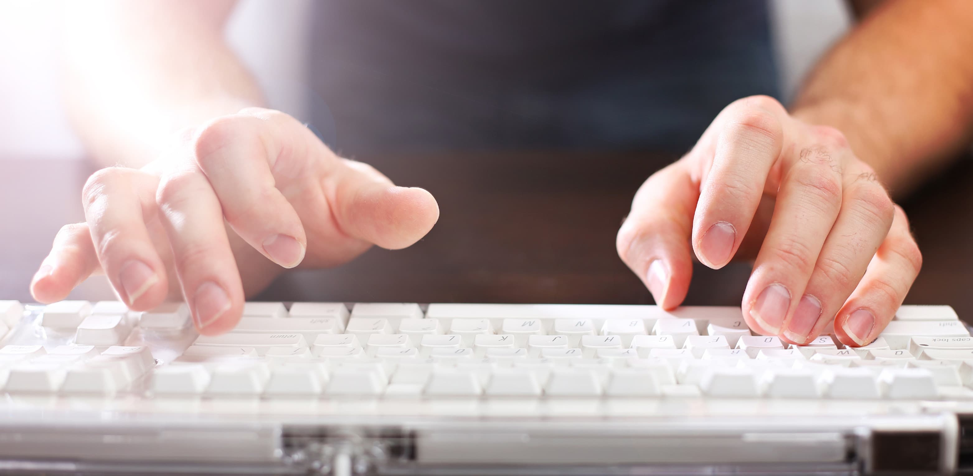 person typing