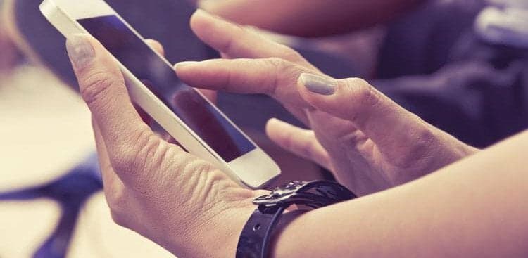 person using apps