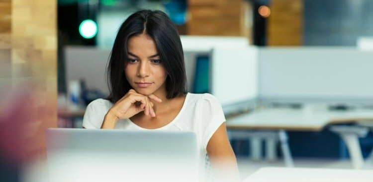 woman doing research
