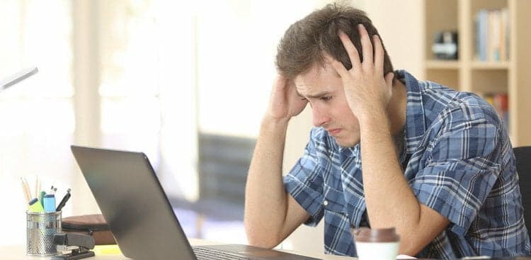 worried man at work