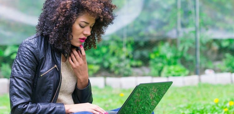woman emailing