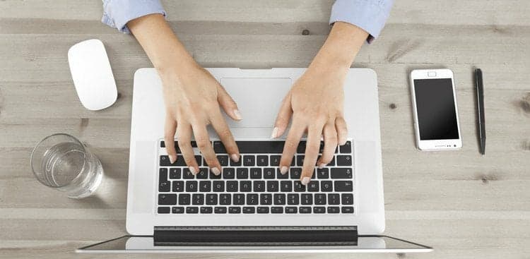 woman on computer