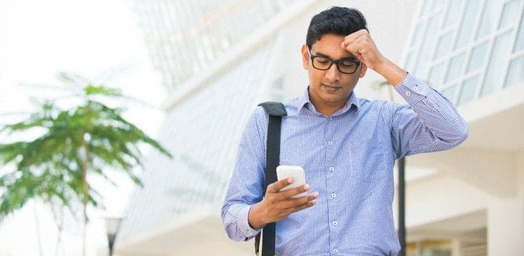 man looking worried