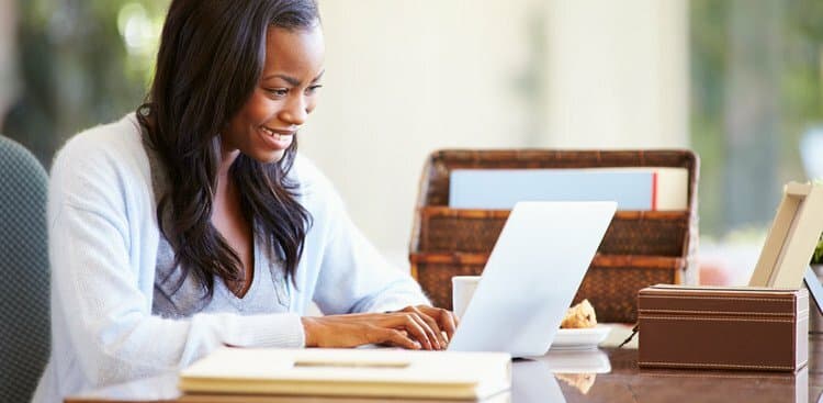 woman working hard
