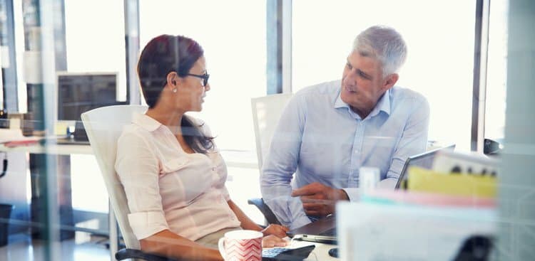 Colleagues talking