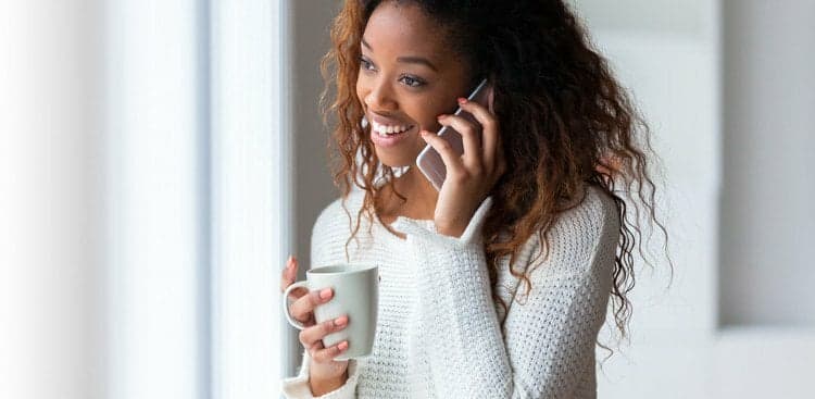 woman on phone