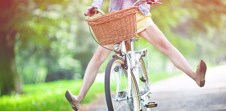 woman riding a bike