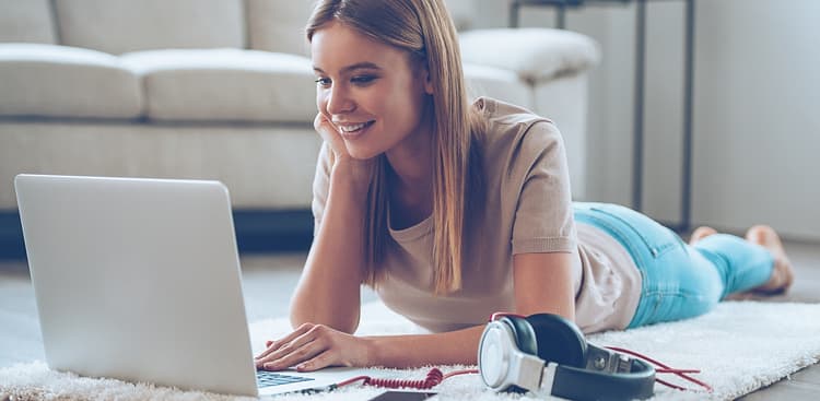 person on computer
