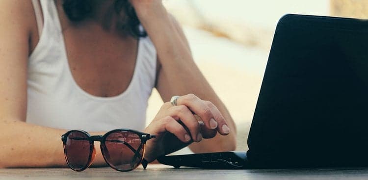 woman on computer