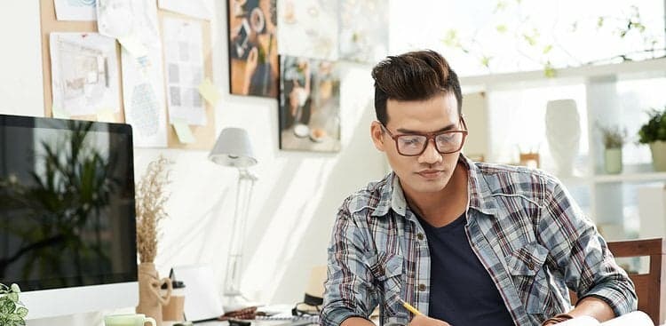 man planning his day