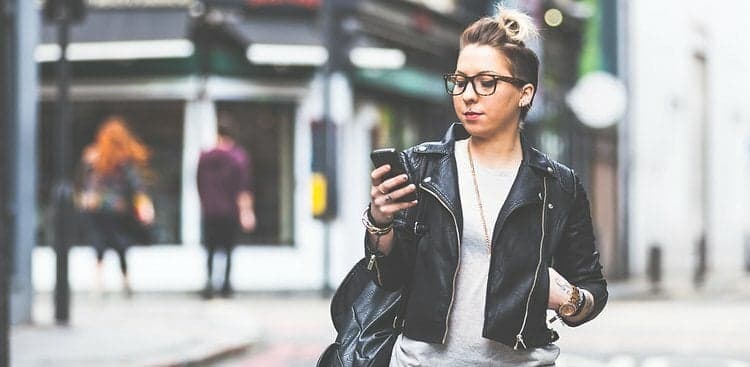 person looking at phone