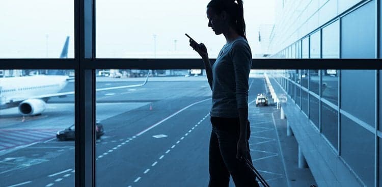 person walking in airport