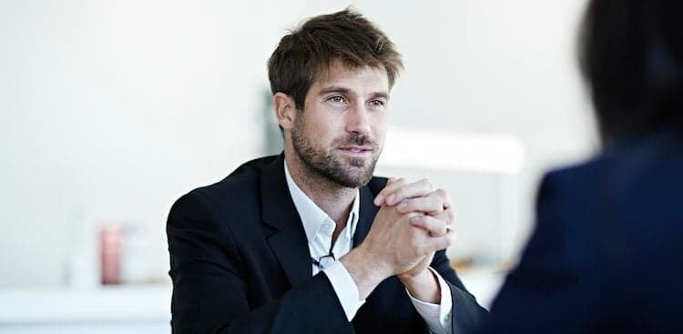 person in an interview