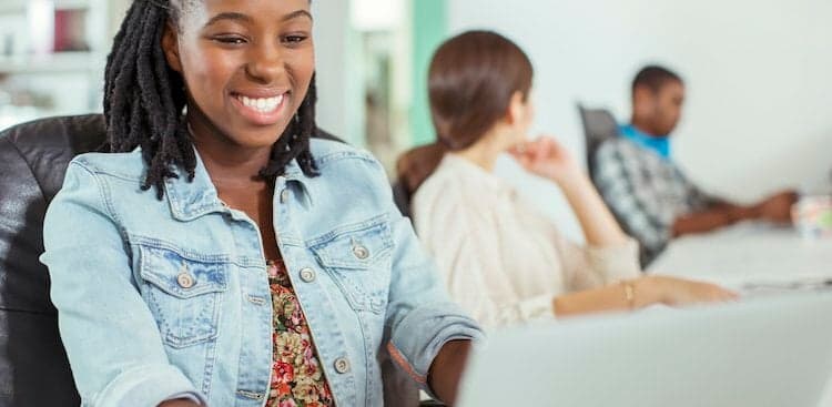 young person working