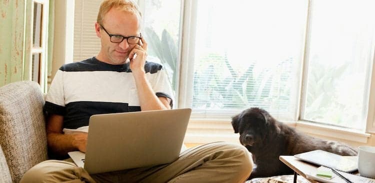 person looking at computer