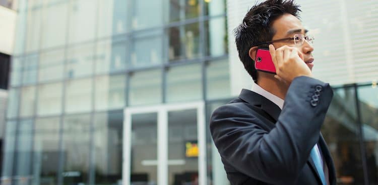 man on phone