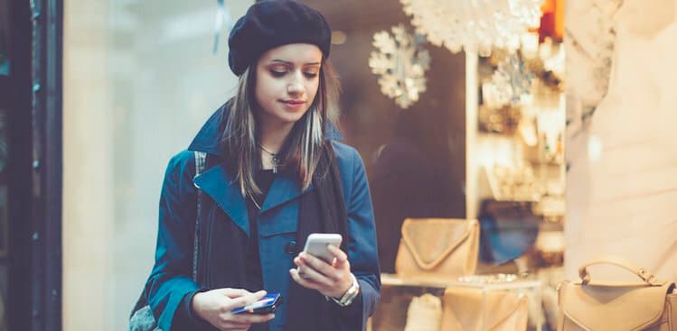 person holiday shopping