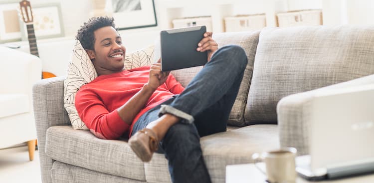 person on couch