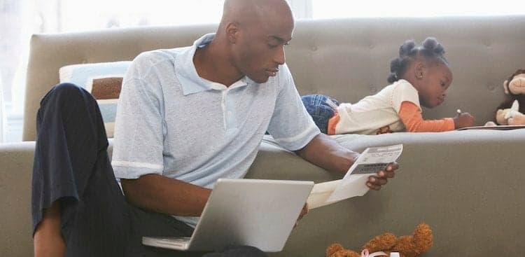 person working at home