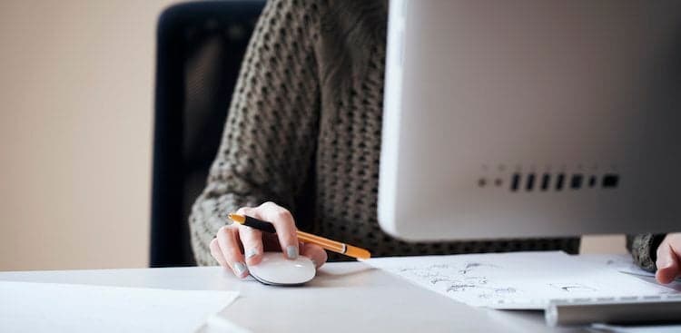 person on computer