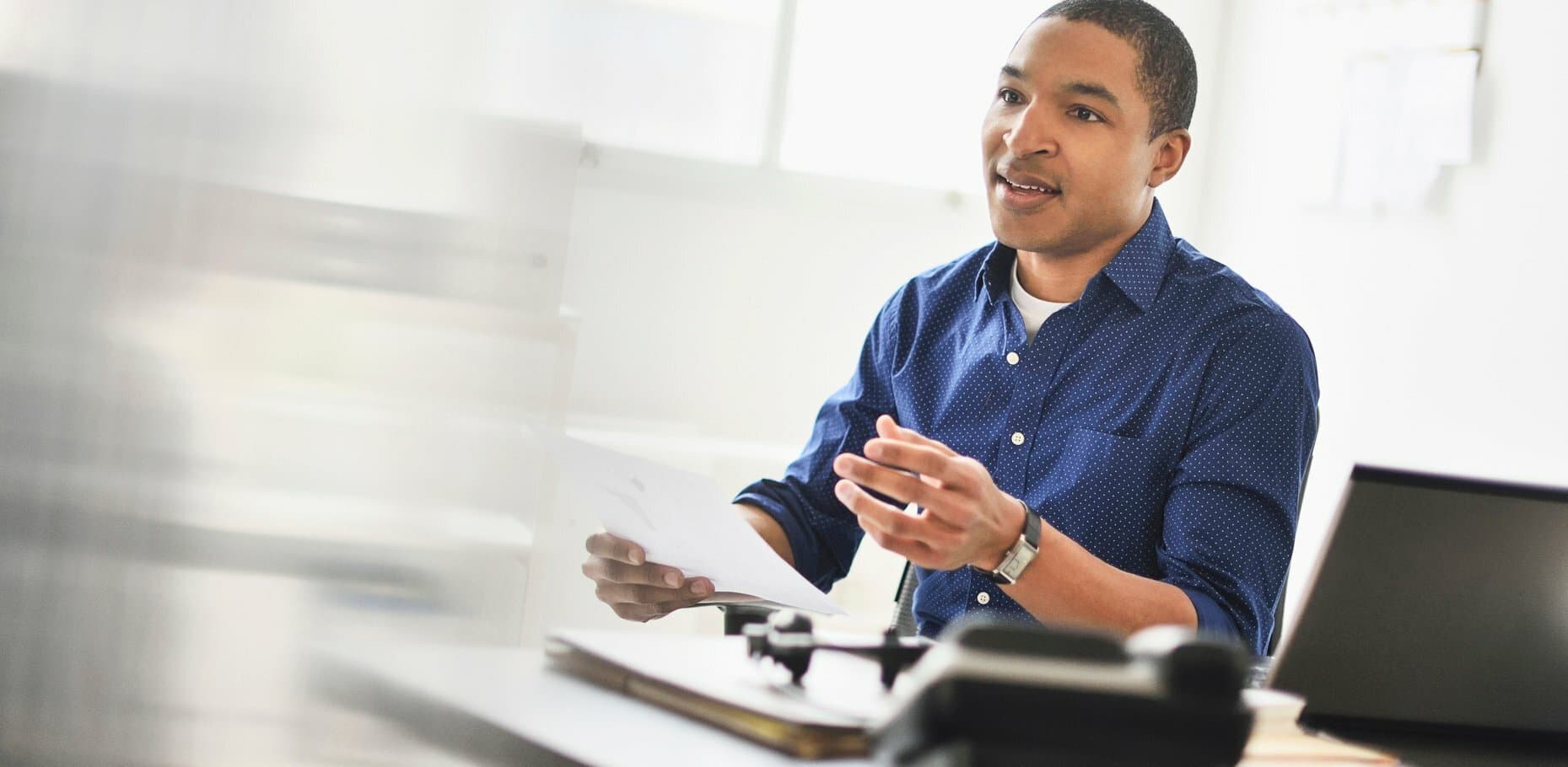 person in interview