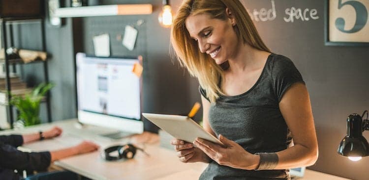 person happy at work