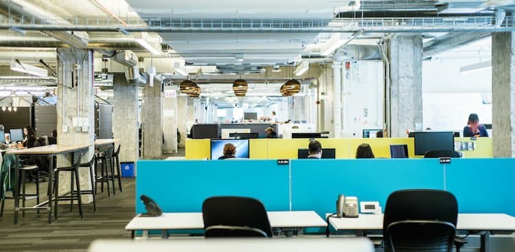 colleagues working in office