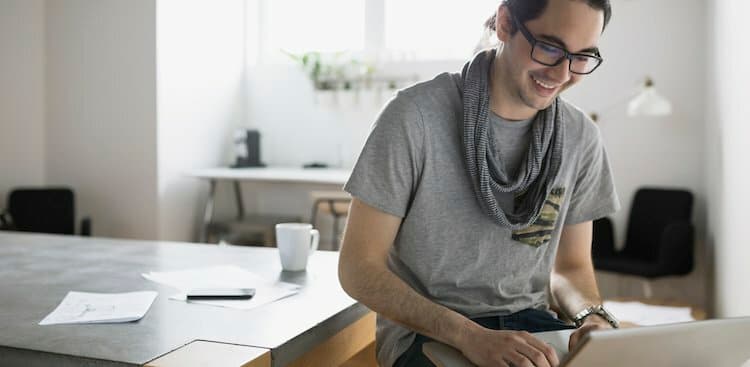person on laptop