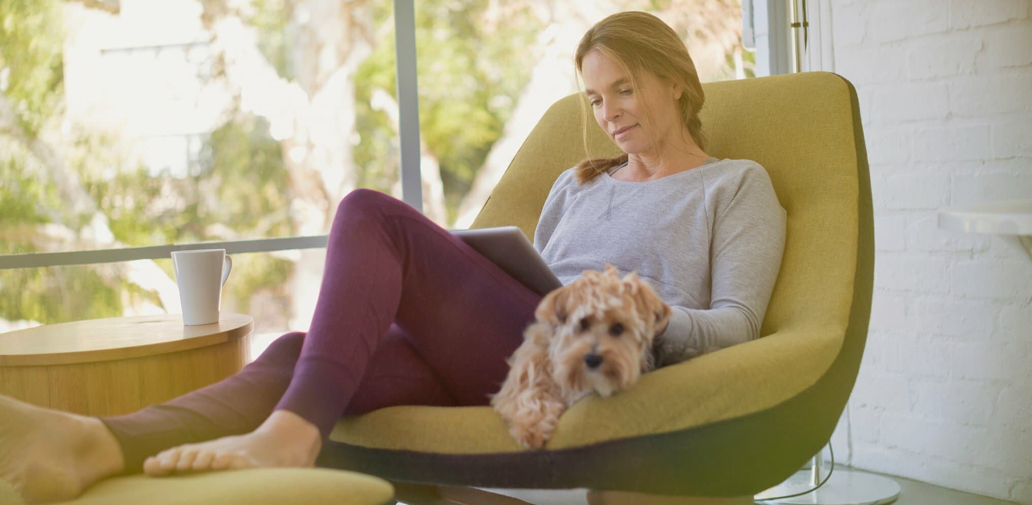 person on tablet