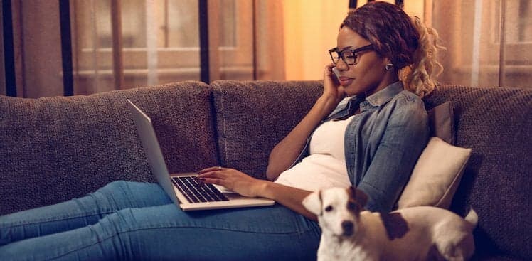 woman researching