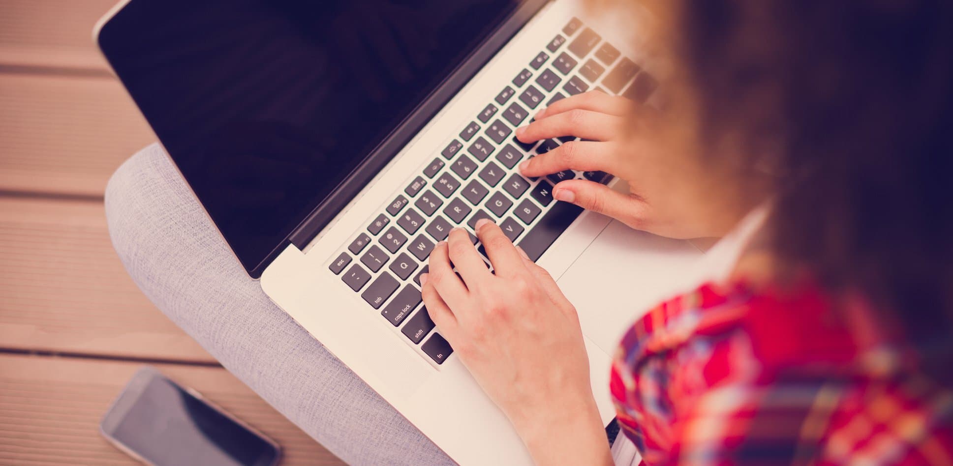 person typing