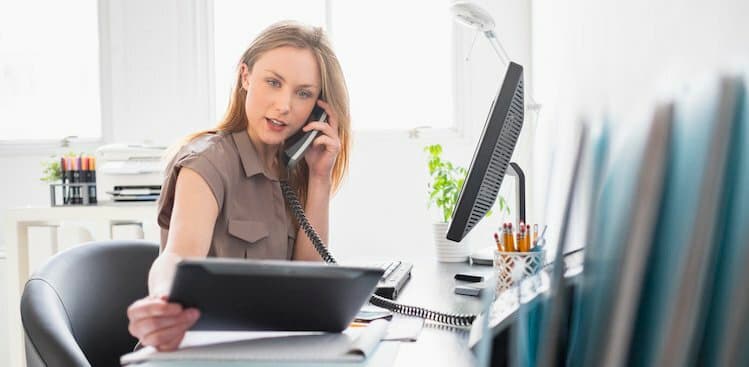 woman working hard