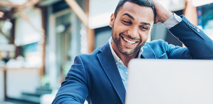 person looking at computer