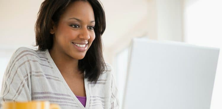 person on computer