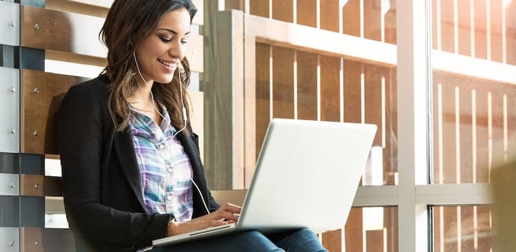 person on laptop