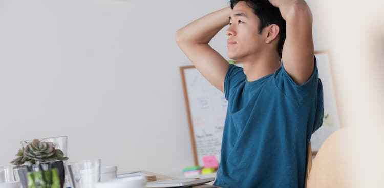 person at desk