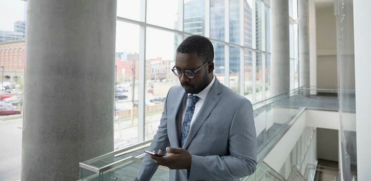 person walking on phone