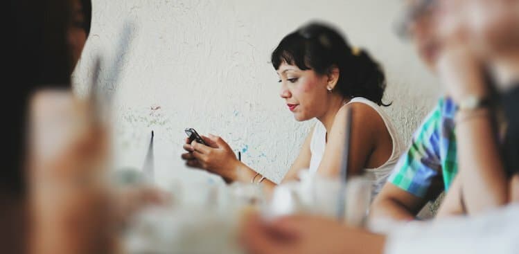 person on phone