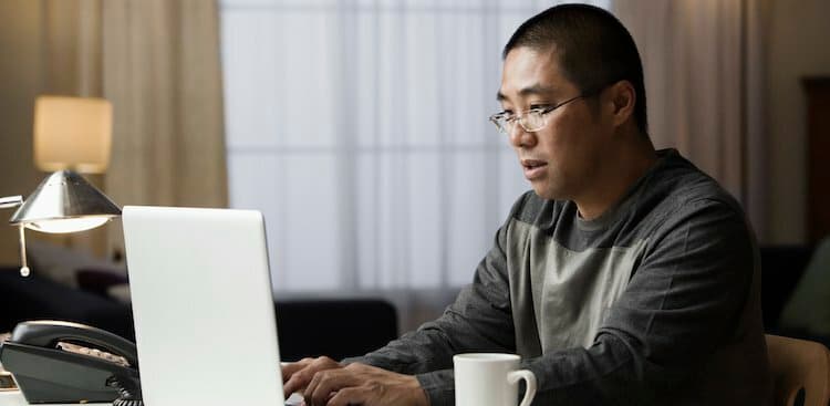 person working on computer