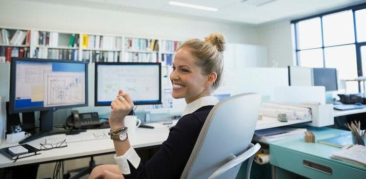 person at desk