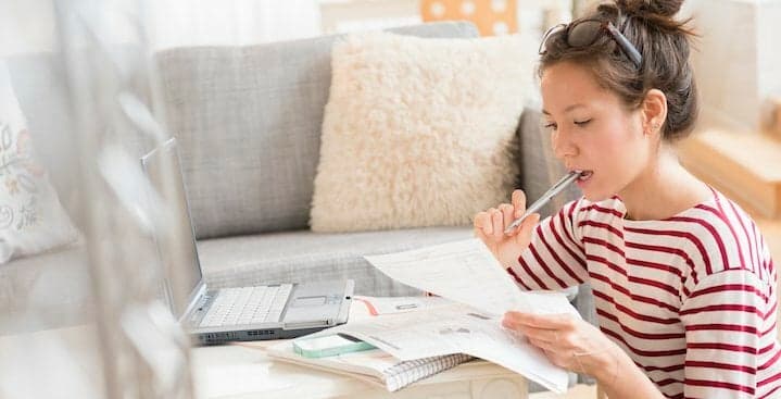 person working at home